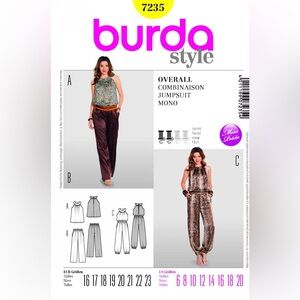 🧵 2 for 22$ 🧵 Burda Jumpsuit Sewing Pattern 7235